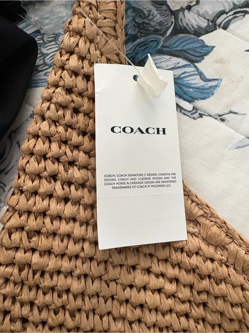 Coach Woven Straw Tote in Tan - Picture 2 of 6